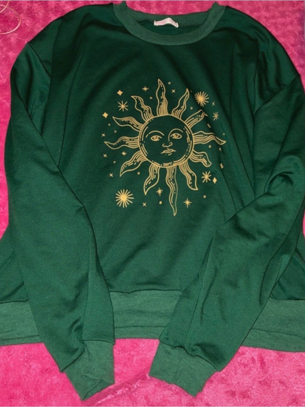Green Sun Graphic Women's Sweatshirt